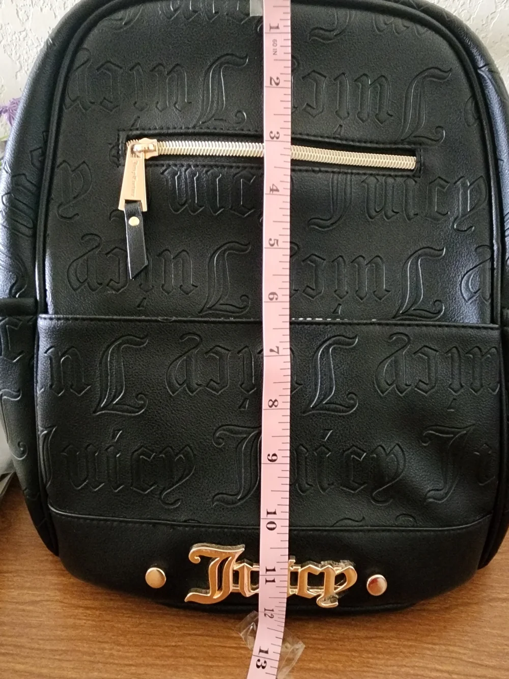 Juicy Couture Black Embossed  Backpack